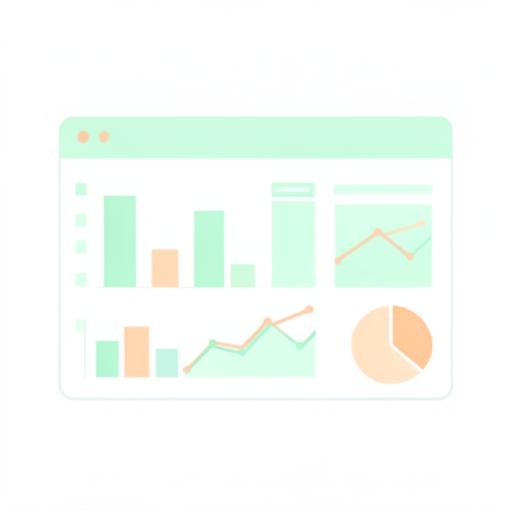 A pastel illustration of sales charts and analytics for a restaurant
